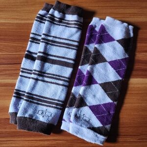 Baby Legs Brown and Purple Argyle Leg Warmers